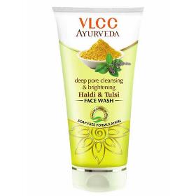 Гель для умывания  - Глубокое очищение пор и осветление кожи лица Халди & Тулси (Deep Pore Cleansing & Brightening Haldi & Tulsi Face Wash) VLCC Ayurveda 100мл