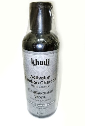 ACTIVATED BAMBOO CHARCOAL Herbal Shampoo, Khadi (    , ), 210 .